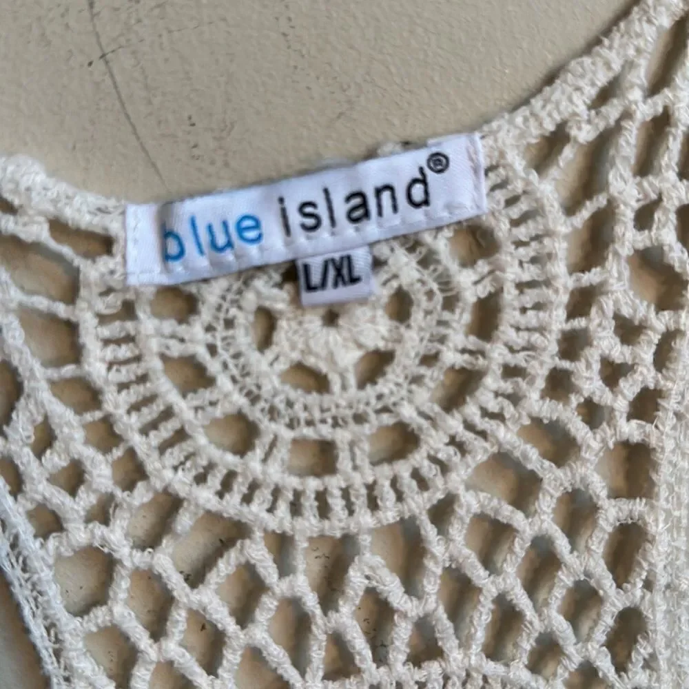 Blue Island Crochet Swimsuit Cover-up L/XL